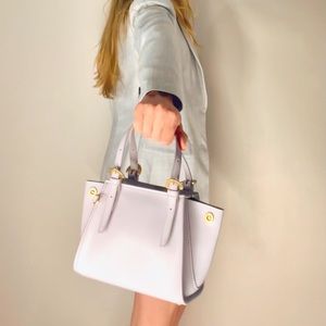 Zac Posen Leather Alice Mini Shopper Crossbody in Lilac